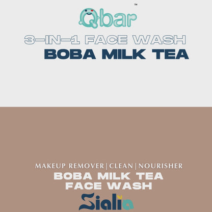 Boba Milk Tea Face Wash QBar – 3-in-1 Cleanser